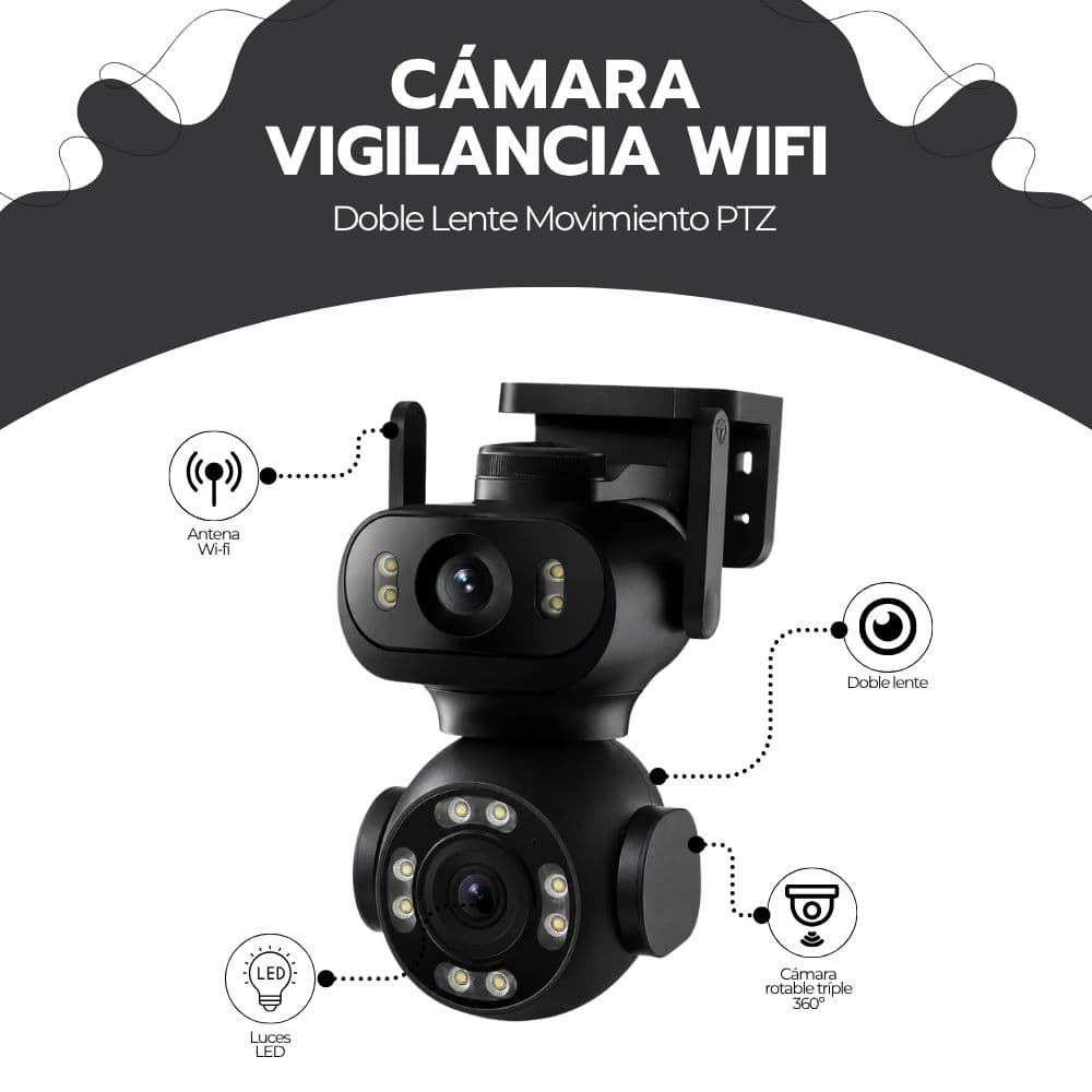 Cámara Vigilancia WiFi IA Doble Lente Movimiento PTZ — imagen 3