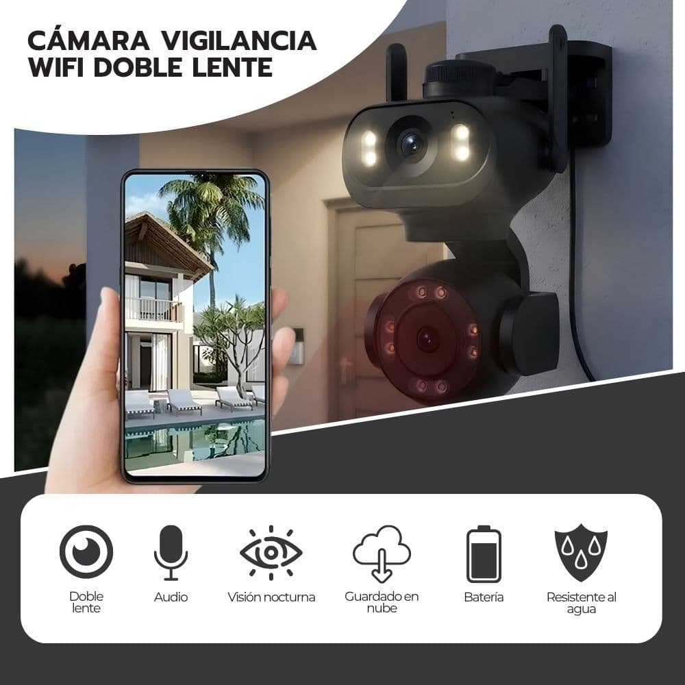 Cámara Vigilancia WiFi IA Doble Lente Movimiento PTZ — imagen 5