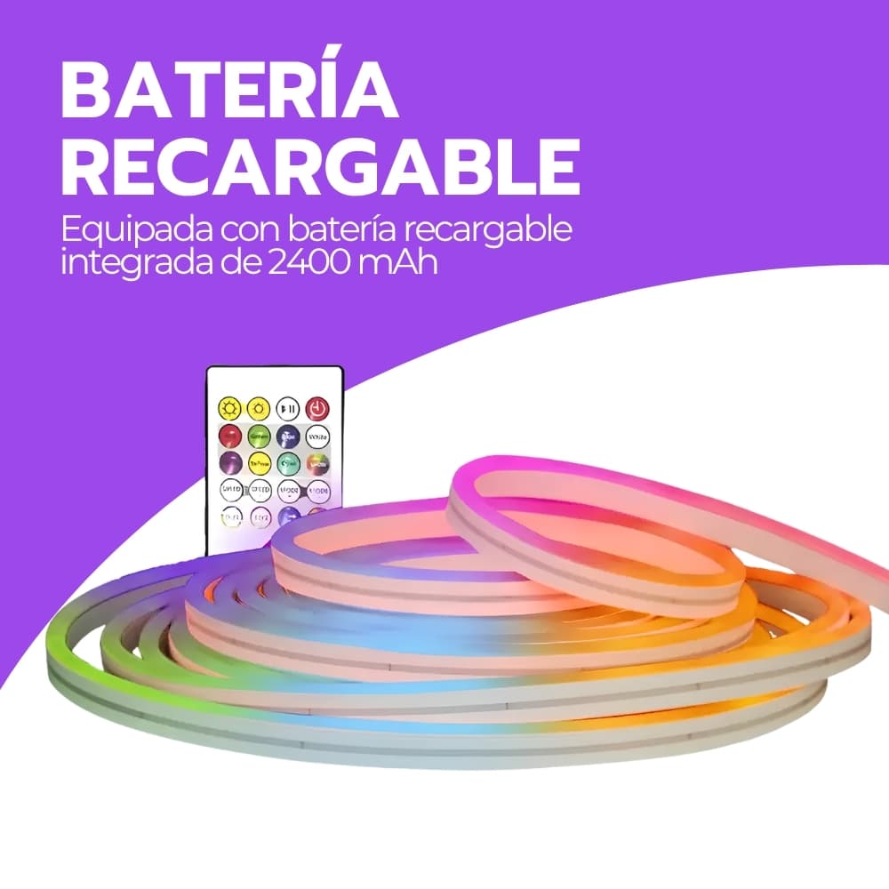 Tira LED Neón RGB 5 Metros con Bluetooth y Control USB | Cinta de Luces Flexible para Decorar Dormitorio, Escritorio o Sala | Novystor — imagen 5