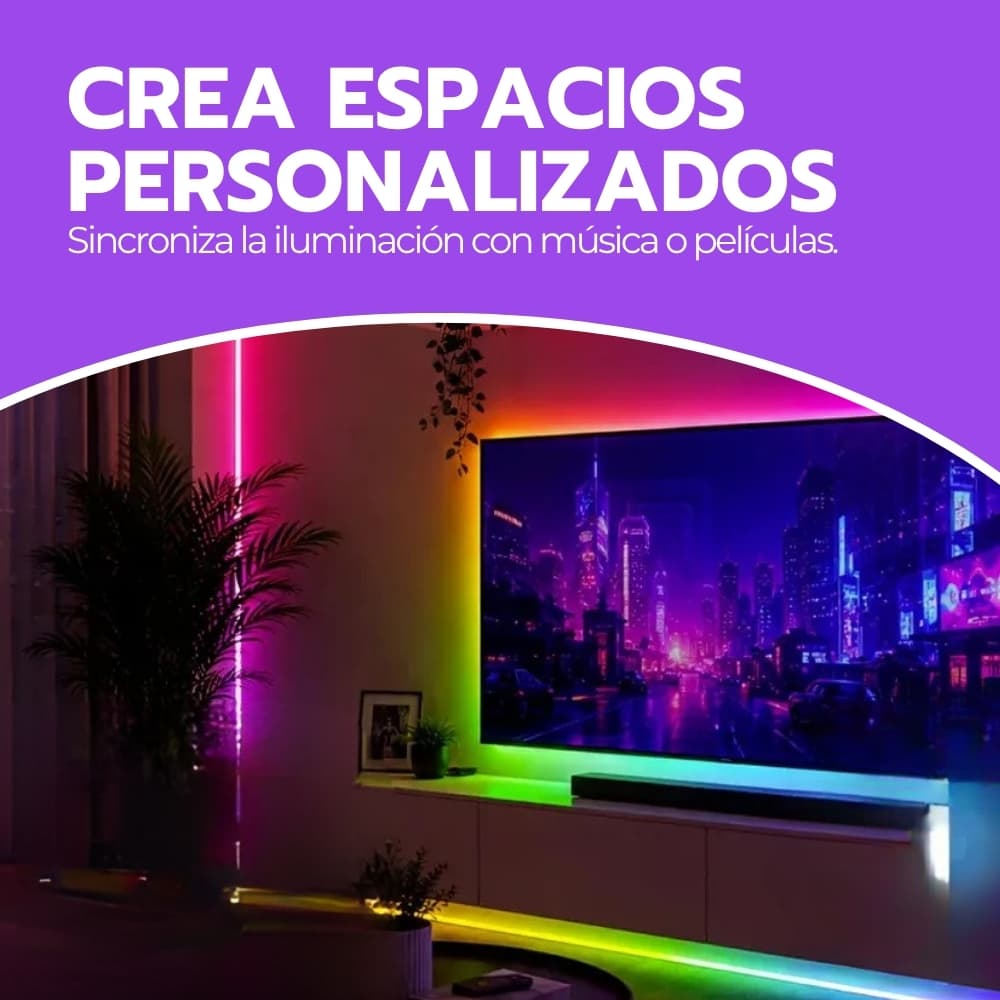 Tira LED Neón RGB 5 Metros con Bluetooth y Control USB | Cinta de Luces Flexible para Decorar Dormitorio, Escritorio o Sala | Novystor — imagen 8