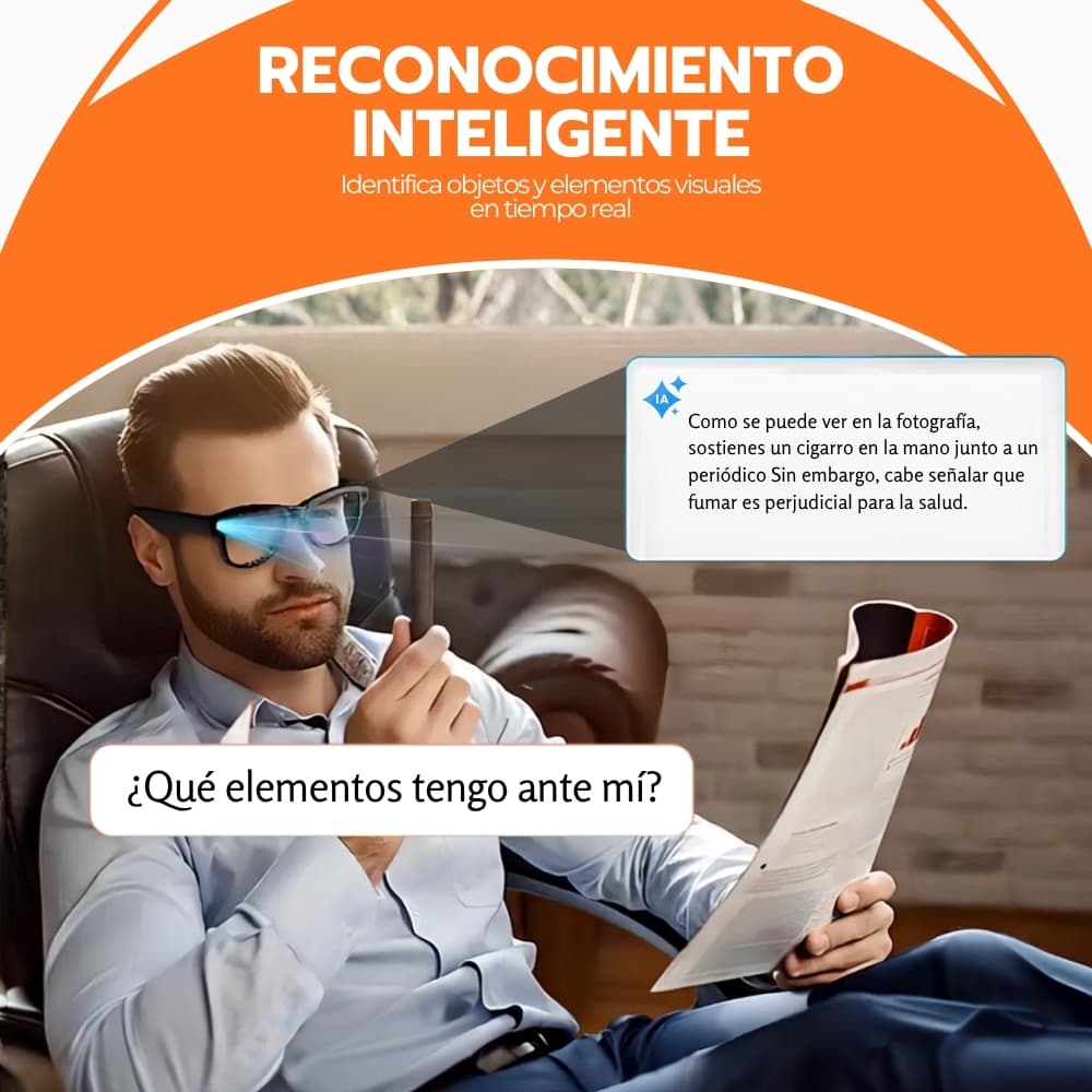 Gafas Ray Ban con Camara 8MP y Traducción IA | Gafas Inteligentes XK One Pro con Bluetooth 5.0, Video 1080P y Batería de 6 Horas | Novystor — imagen 5