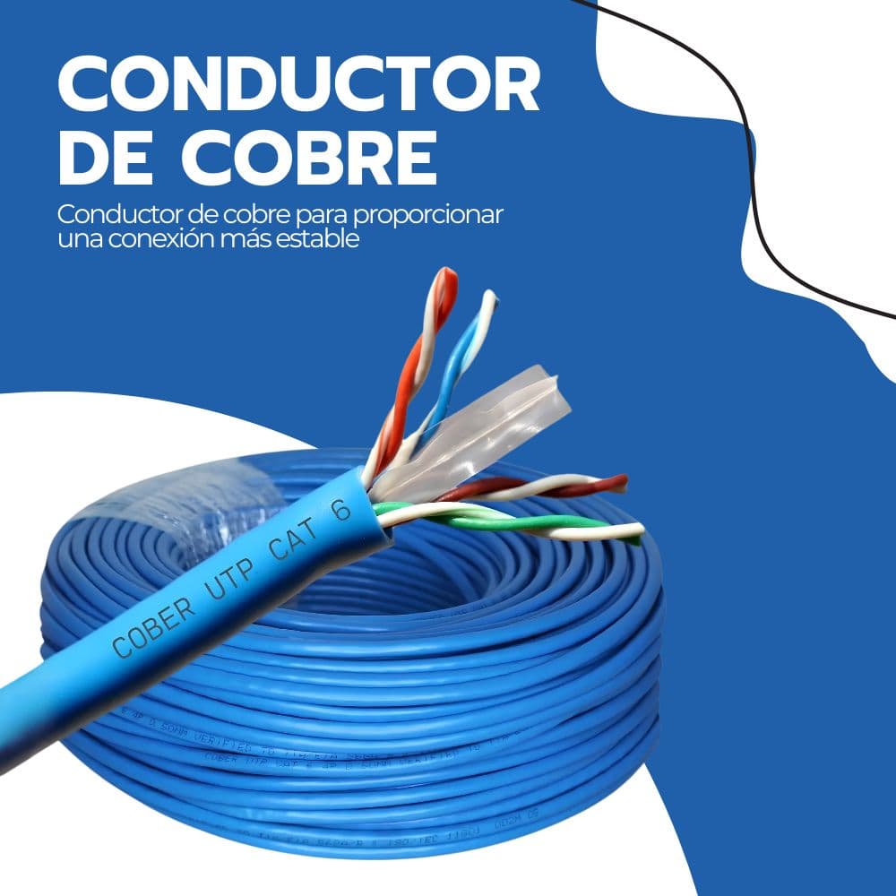 Cable de Red Cat 6 100 Metros Internet Alta Velocidad — imagen 8