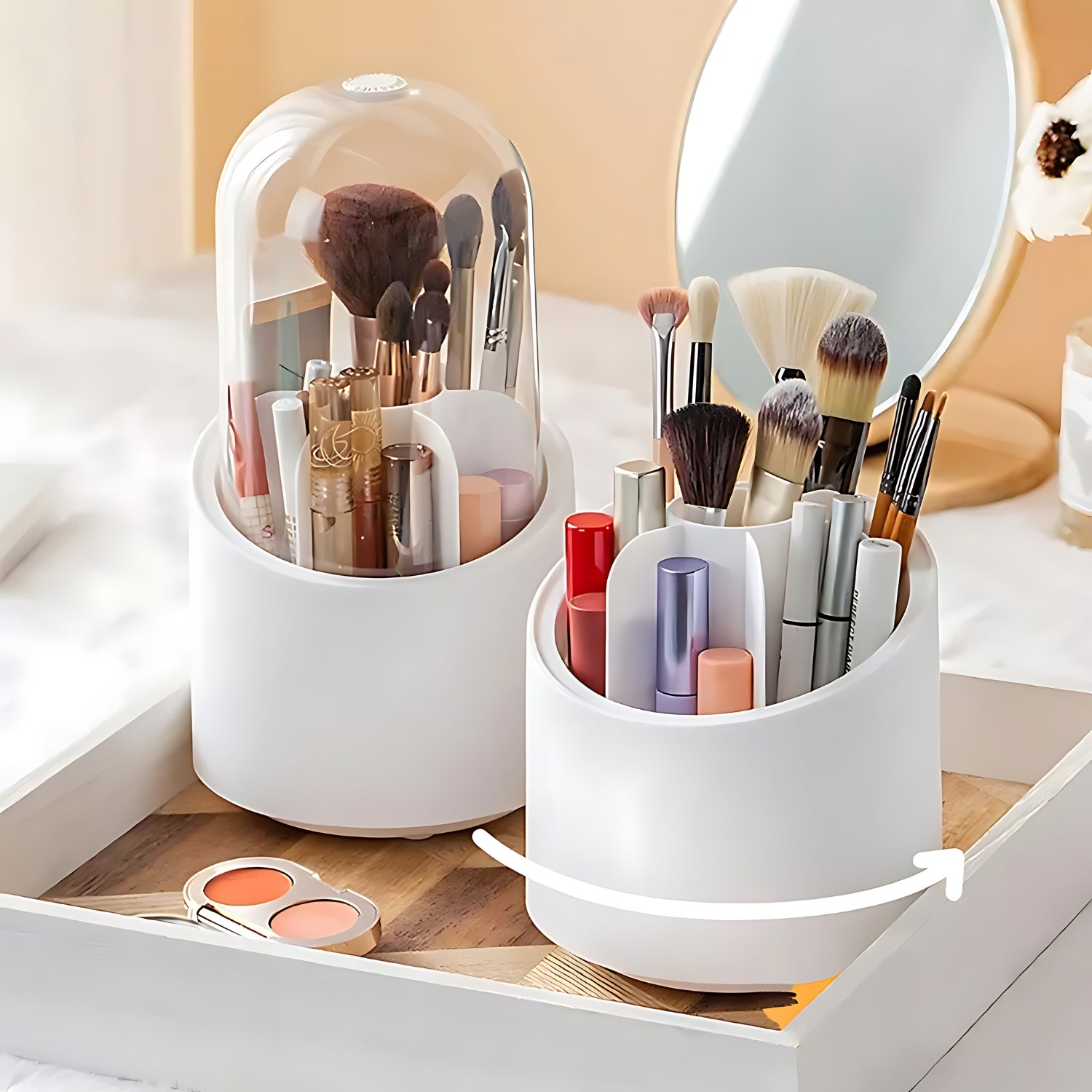 Organizador Para Brochas Y Lápices Cosméticos 360 Giratorio