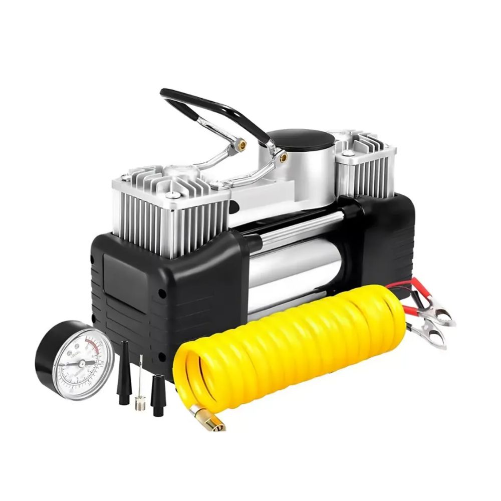 Compresor De Aire Doble Cilindro 12v Inflador Neumaticos