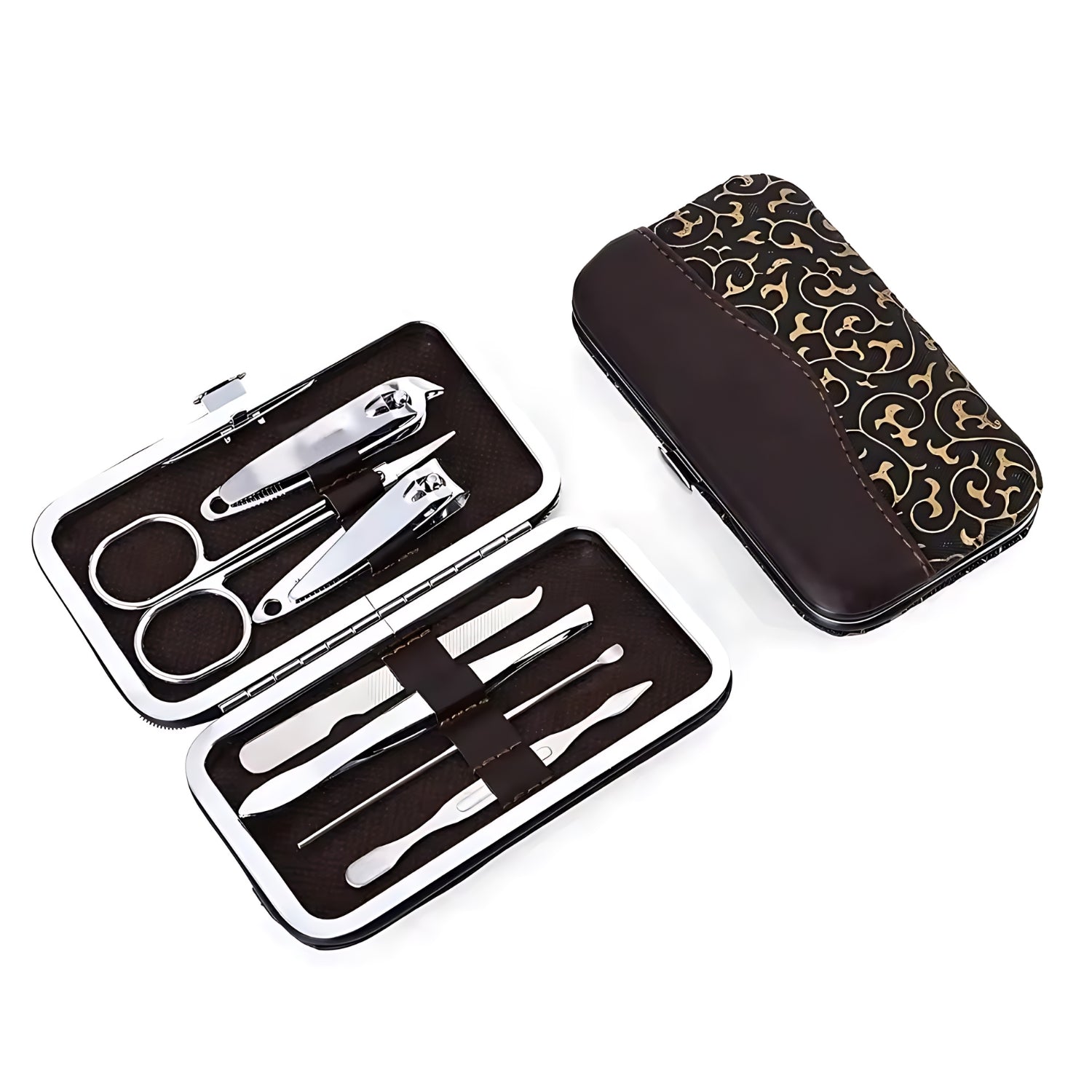 Estuche 12 Pcs Manicure Pedicure Acero Inoxidable