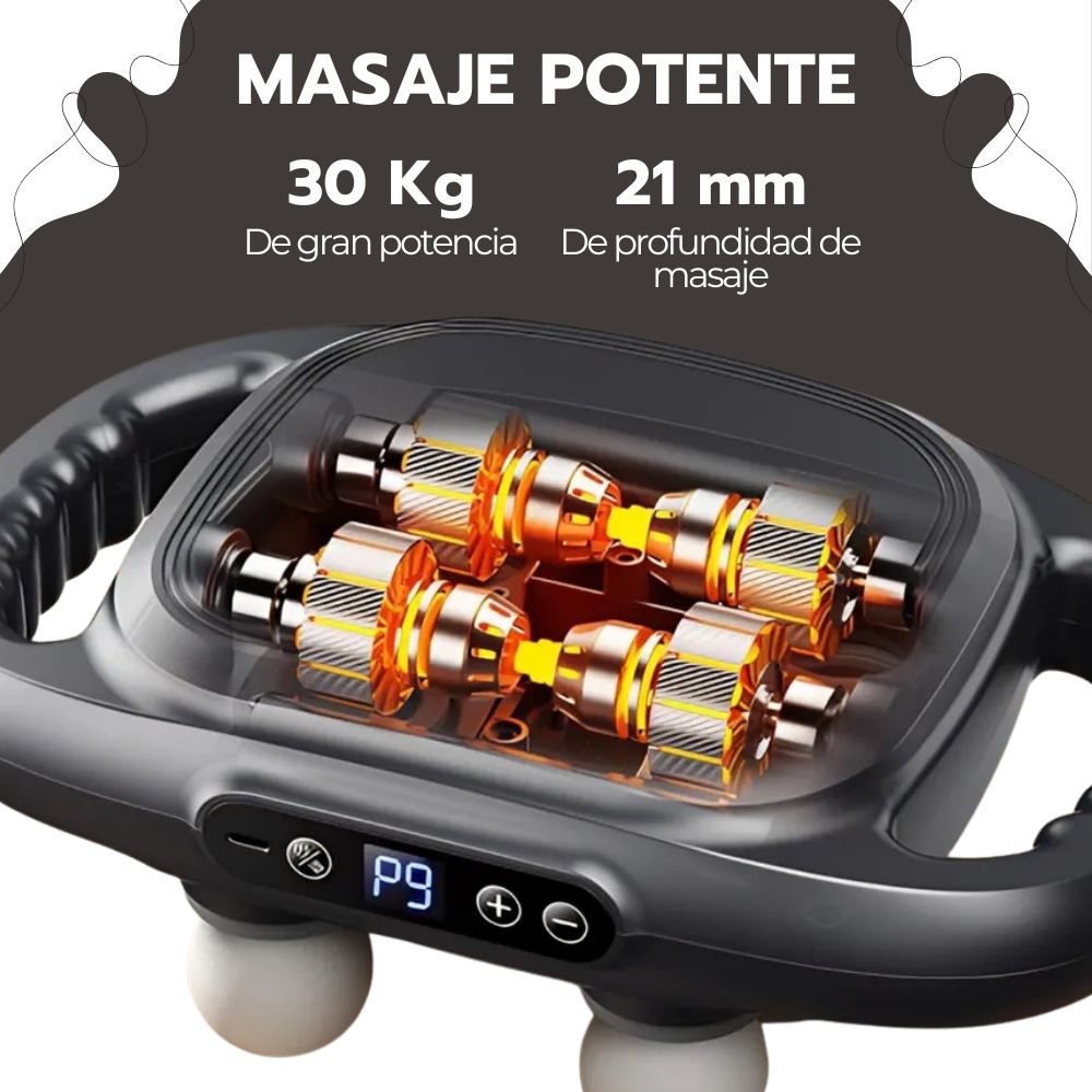 Masajeador Portátil Inalámbrico 6 Cabezales Recargable