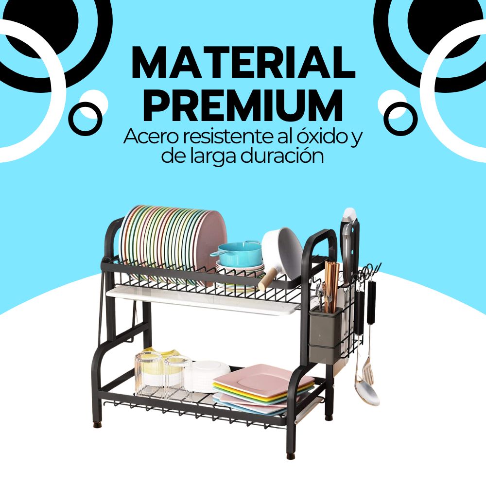 Secador Escurridor De Loza Platos 2 Niveles
