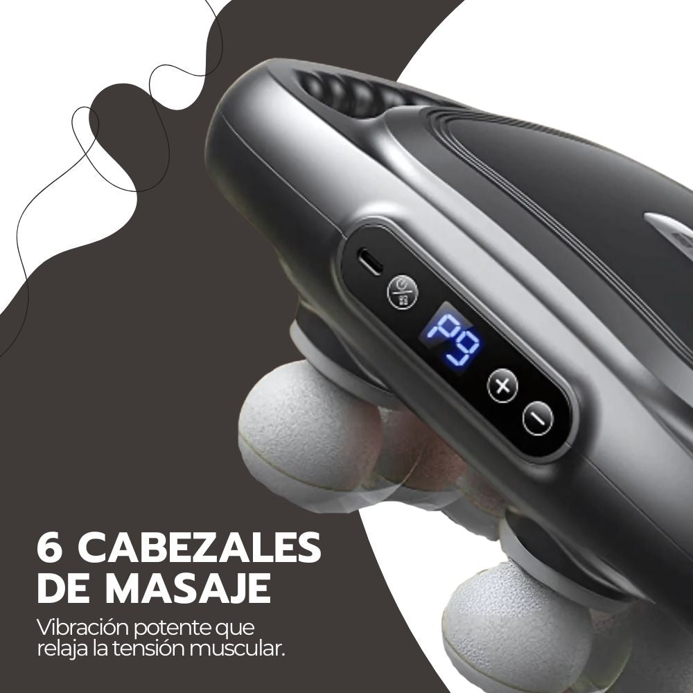 Masajeador Portátil Inalámbrico 6 Cabezales Recargable