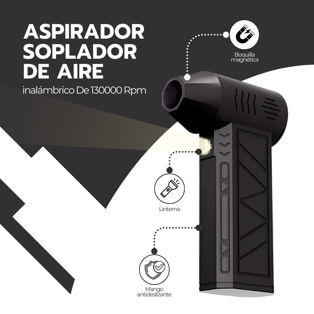 Aspirador Soplador de Aire inalámbrico De 130000 Rpm Negro
