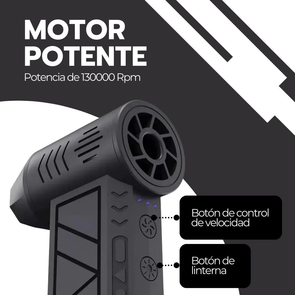 Aspirador Soplador de Aire inalámbrico De 130000 Rpm Negro