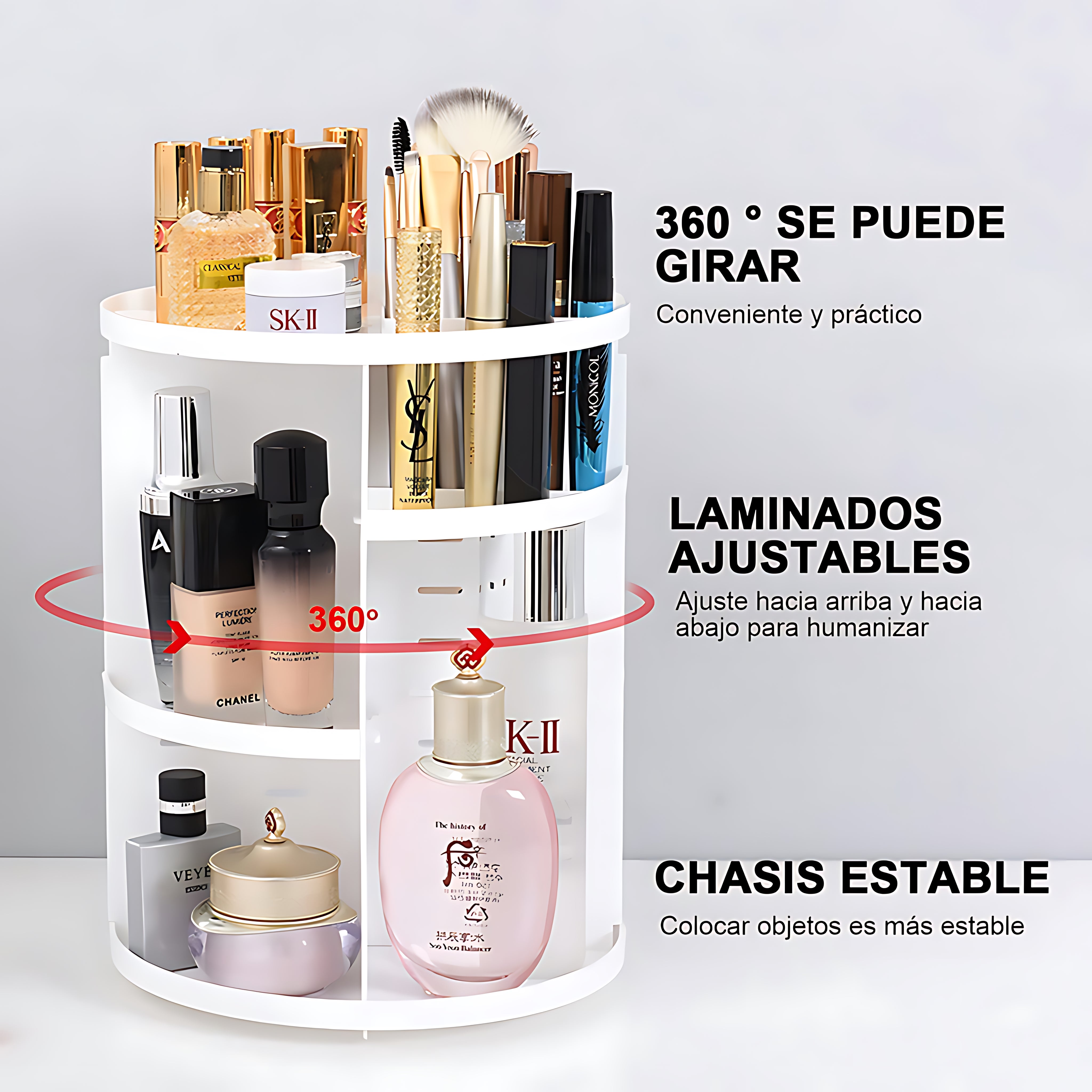 Organizador De Maquillaje Cosmetiquero Giratorio 360 Grados