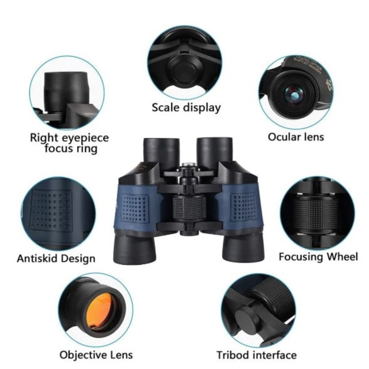 Binoculares Profesionales 60x60 Caza Binocular 1000m Pro