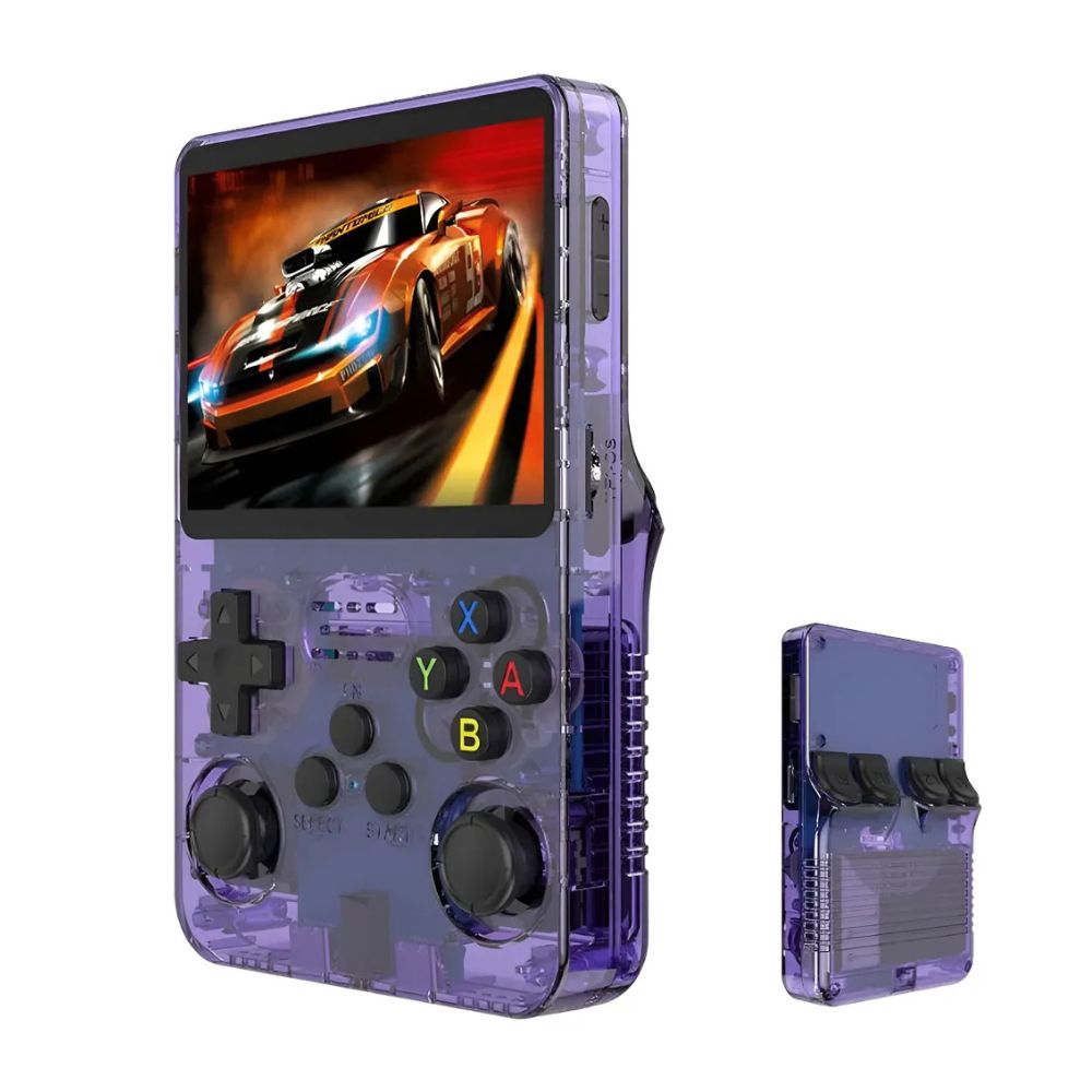 Consola Retro Portátil R36S 64GB WiFi +10000 Juegos Morado