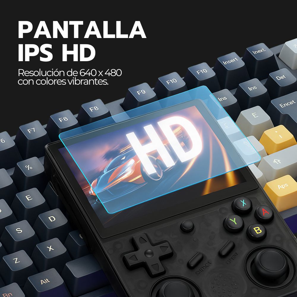 Consola Retro Portátil R36S 64GB WiFi +10000 Juegos Negro
