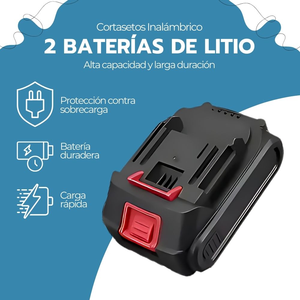 Cortasetos Inalámbrico 2en1 24V 20000rpm Azul