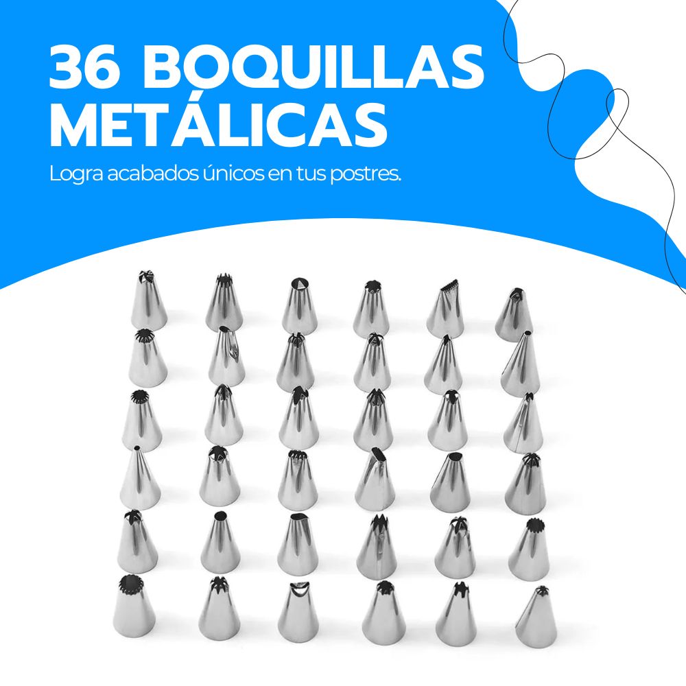 Set Decorador De Pasteles 66 Piezas Boquillas Repostería