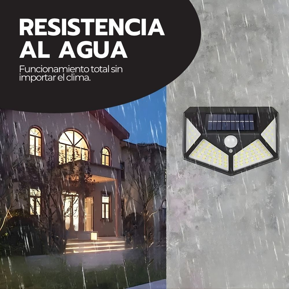 Foco Solar 100 LED Sensor Movimiento Con Pinza IP65