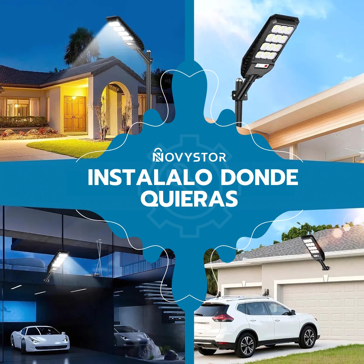 Foco LED Solar 300W Exterior IP67 Sensor de Movimiento