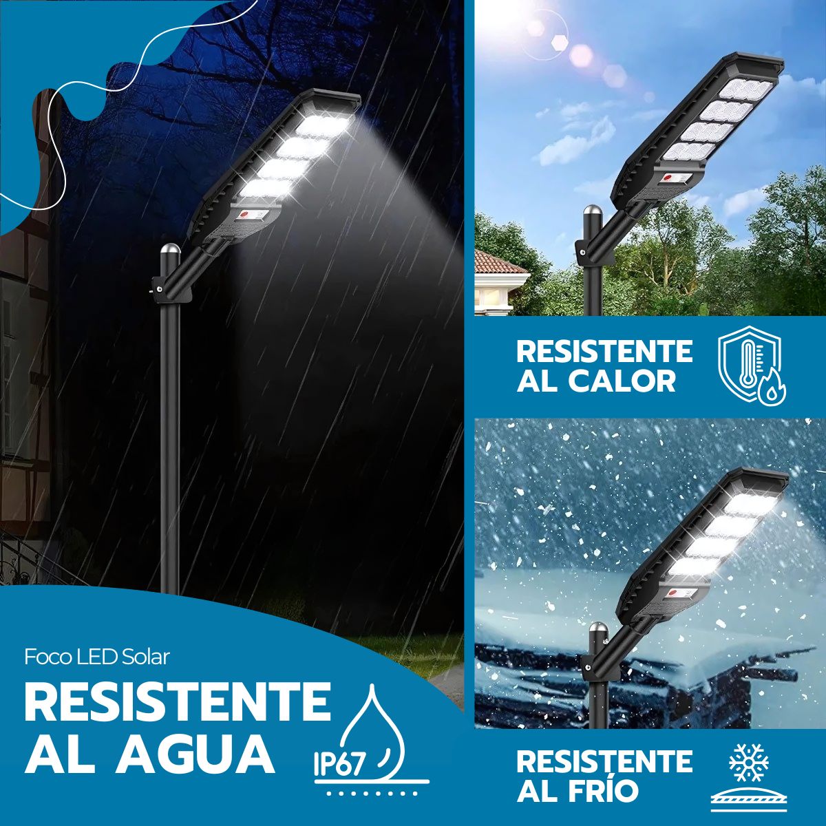 Foco LED Solar 300W Exterior IP67 Sensor de Movimiento