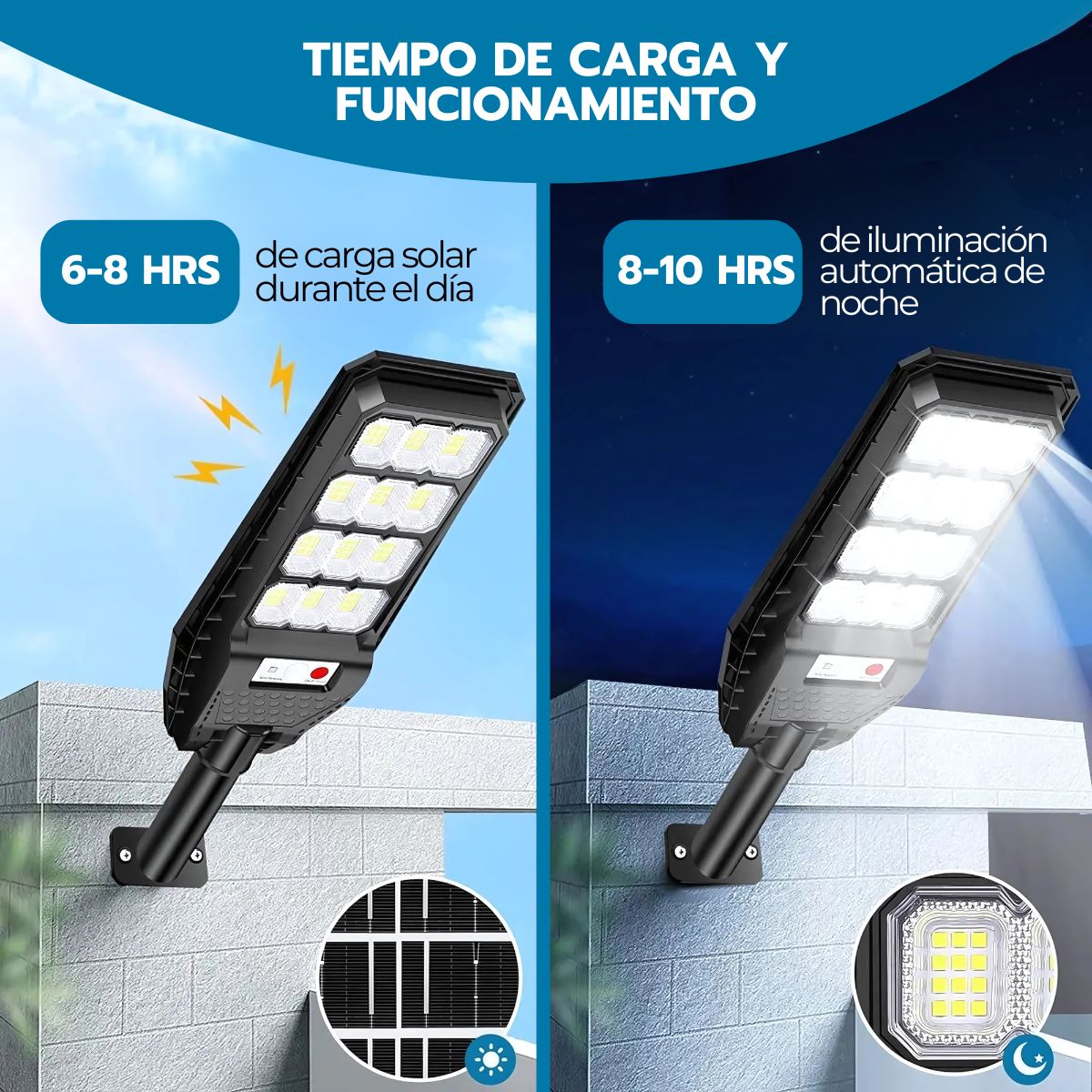 Foco LED Solar 300W Exterior IP67 Sensor de Movimiento