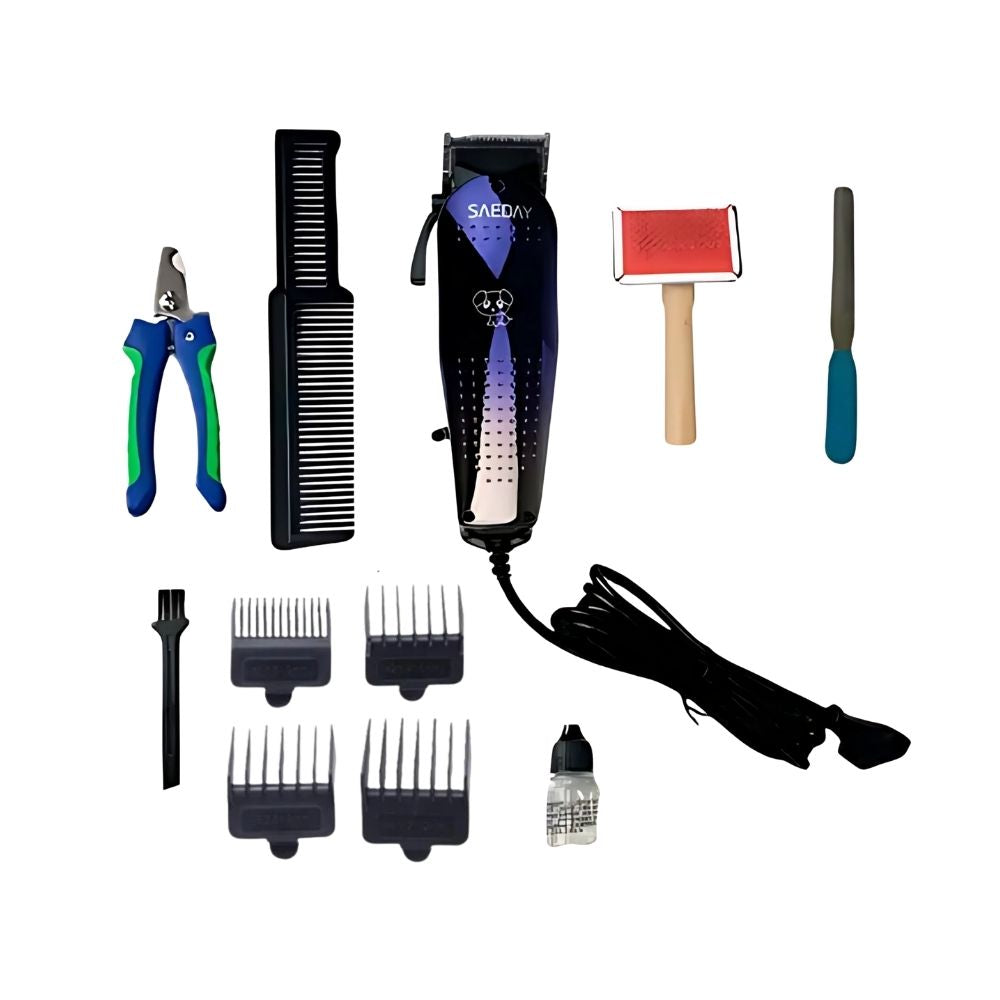 Kit Máquina Cortadora de Pelo Profesional para Mascotas
