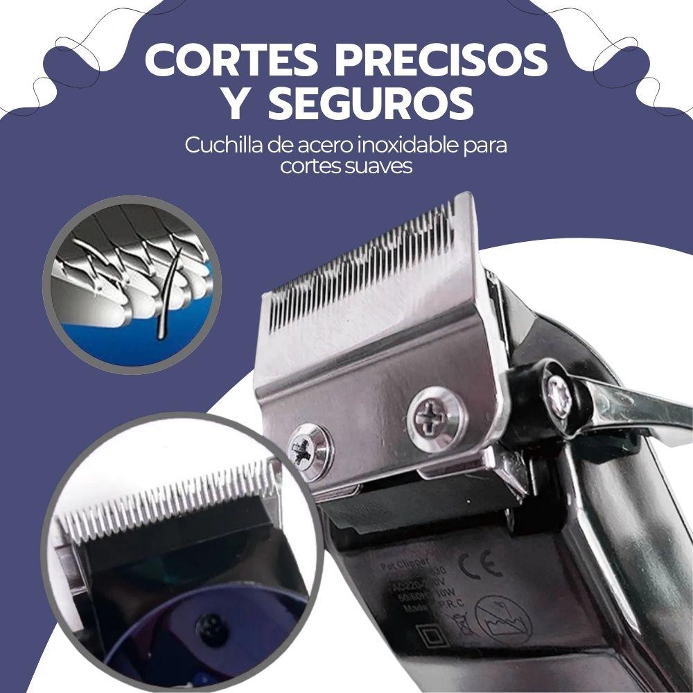 Kit Máquina Cortadora de Pelo Profesional para Mascotas