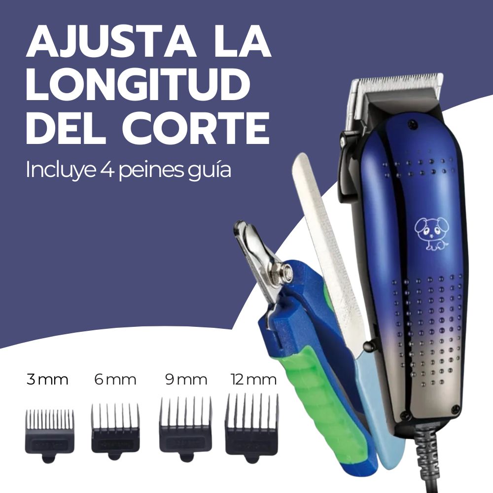 Kit Máquina Cortadora de Pelo Profesional para Mascotas