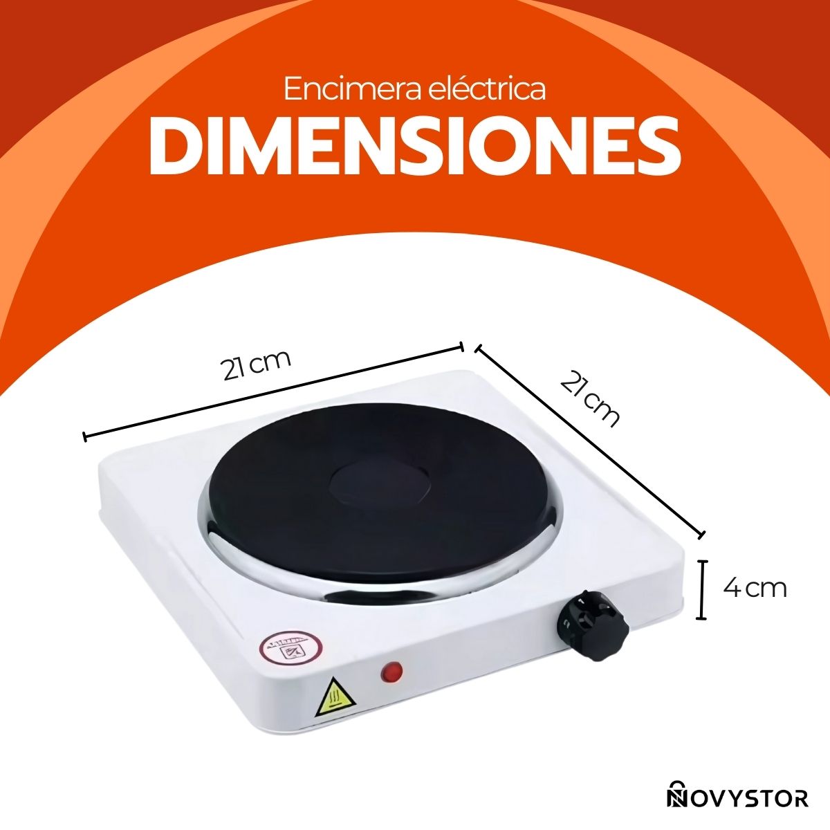 Cocinilla Eléctrica Portátil 1 Plato 155mm Acero Inox