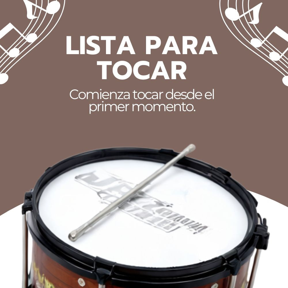 Batería Infantil de 3 Tambores con Platillo y Banquito