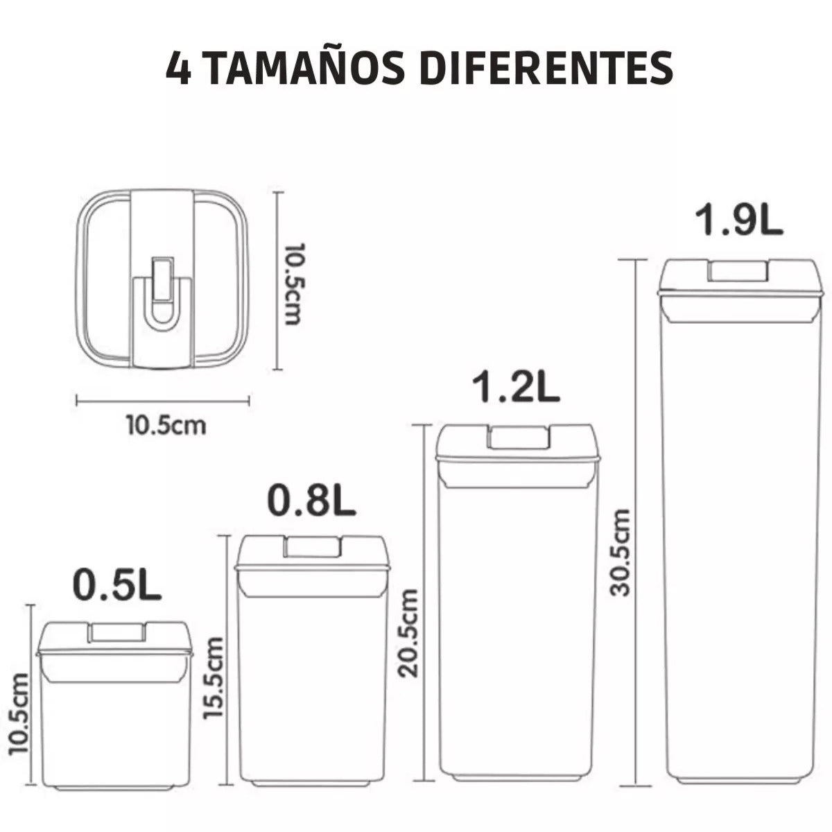 Juego De 5 Contenedores Herméticos Plástico Almacenamiento