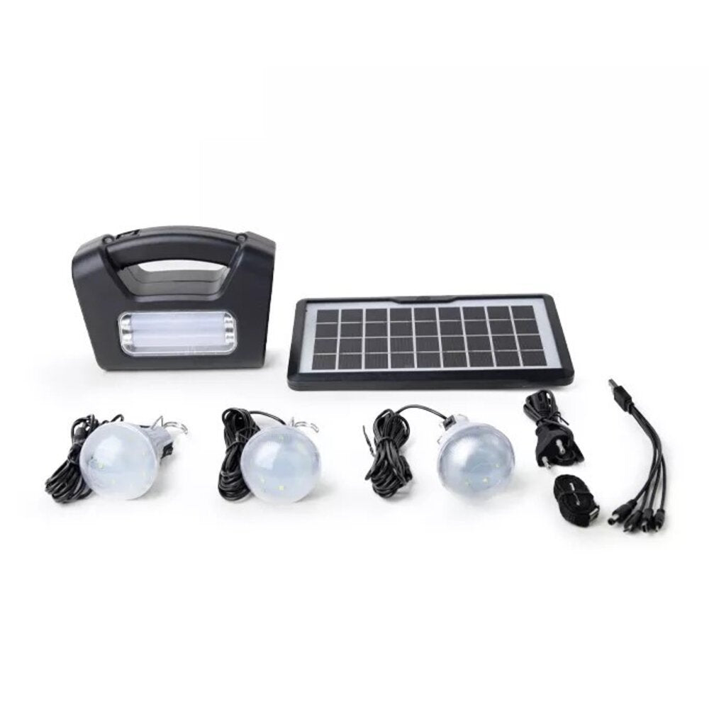 Kit de Emergencia Solar Camping USB con 3 Ampolletas