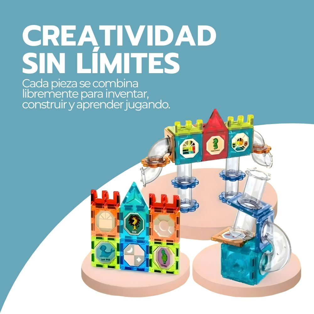 Juego De Bloques Magnéticos Construcción 74 Piezas STEM