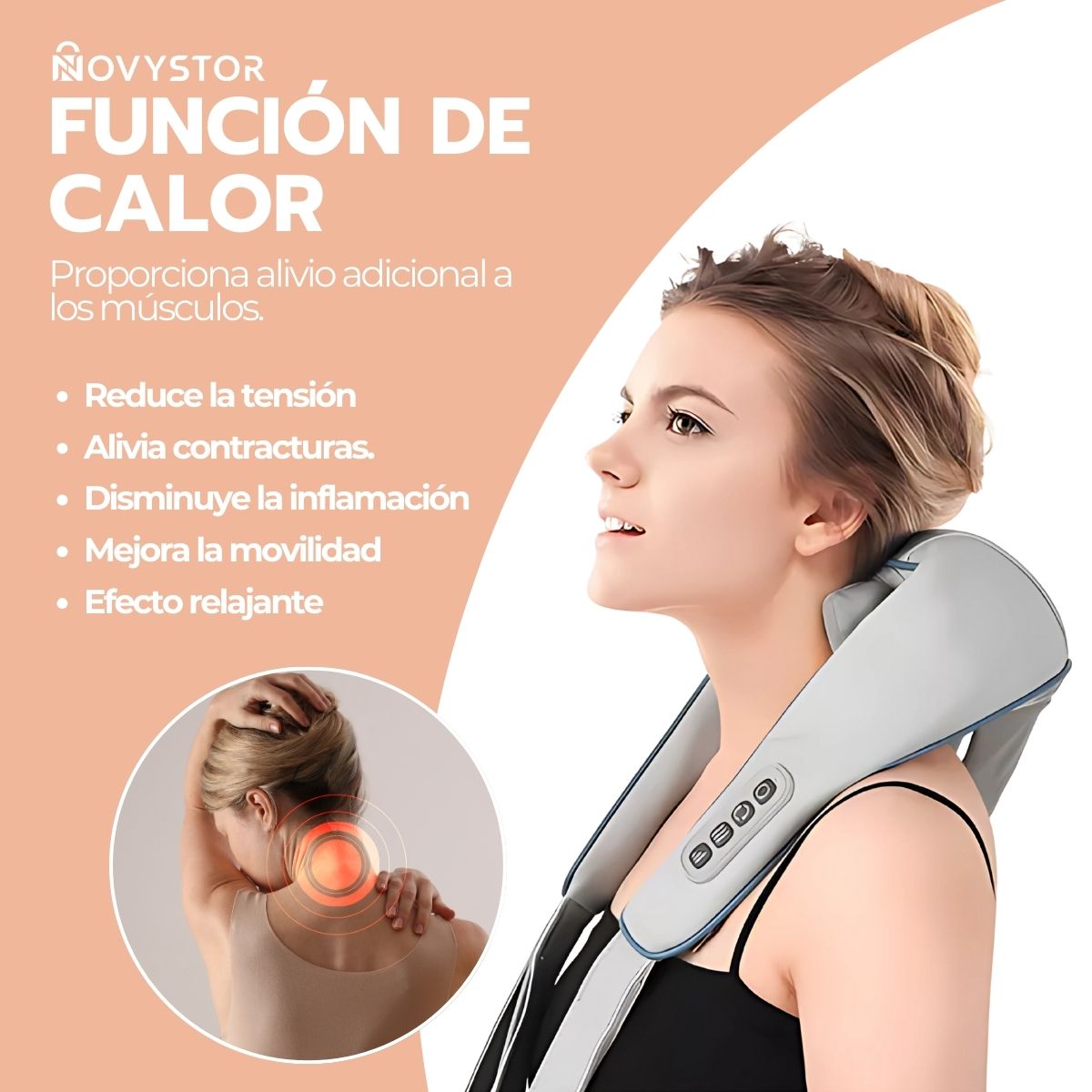 Masajeador Inalámbrico Para Cuello y Cervical con Calor