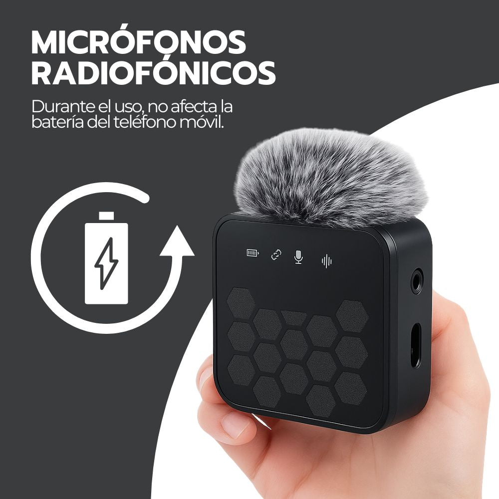 Micrófono Lavalier Inalámbrico 4 en 1 Grabación Pro