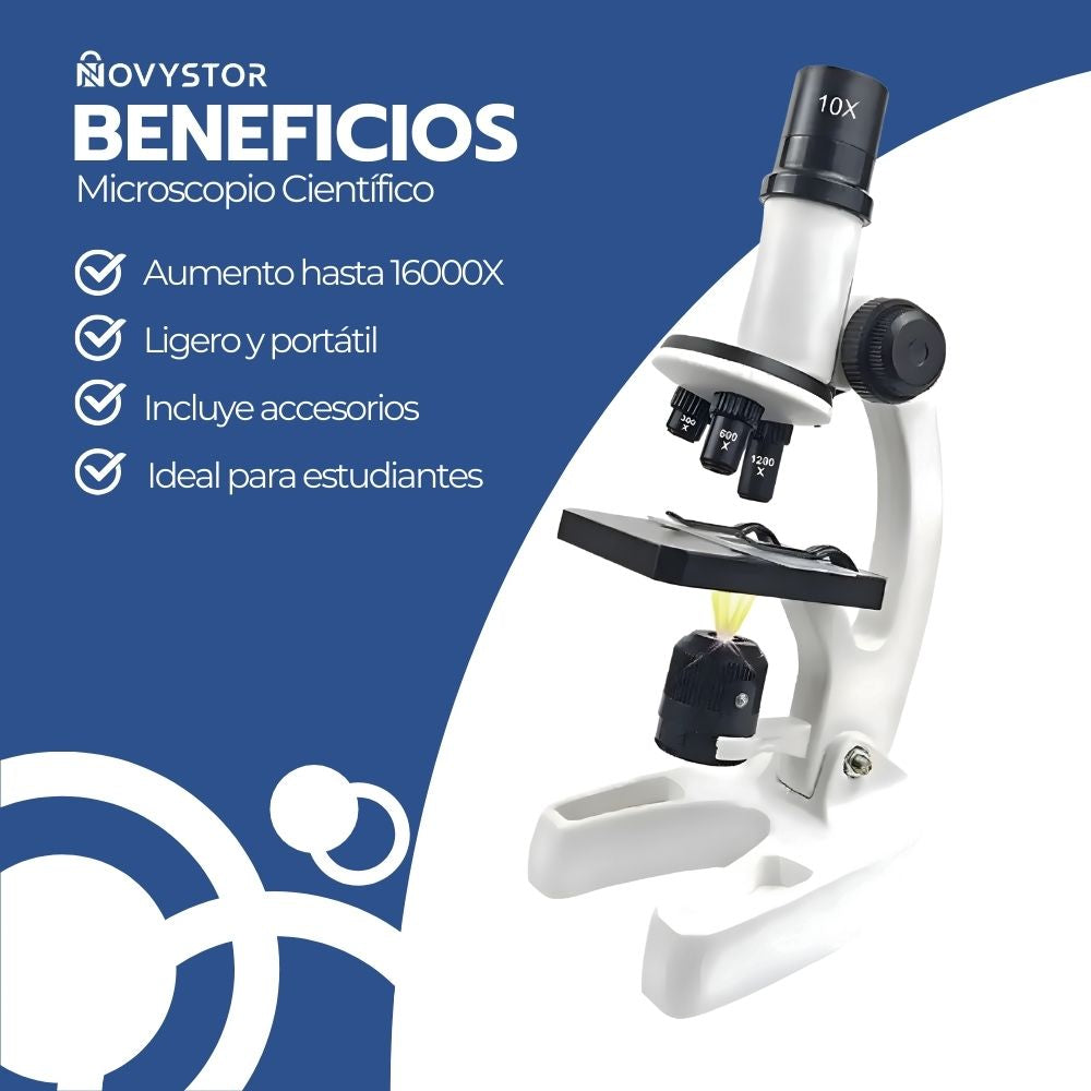 Microscopio Científico Educativo 1200X con Accesorios