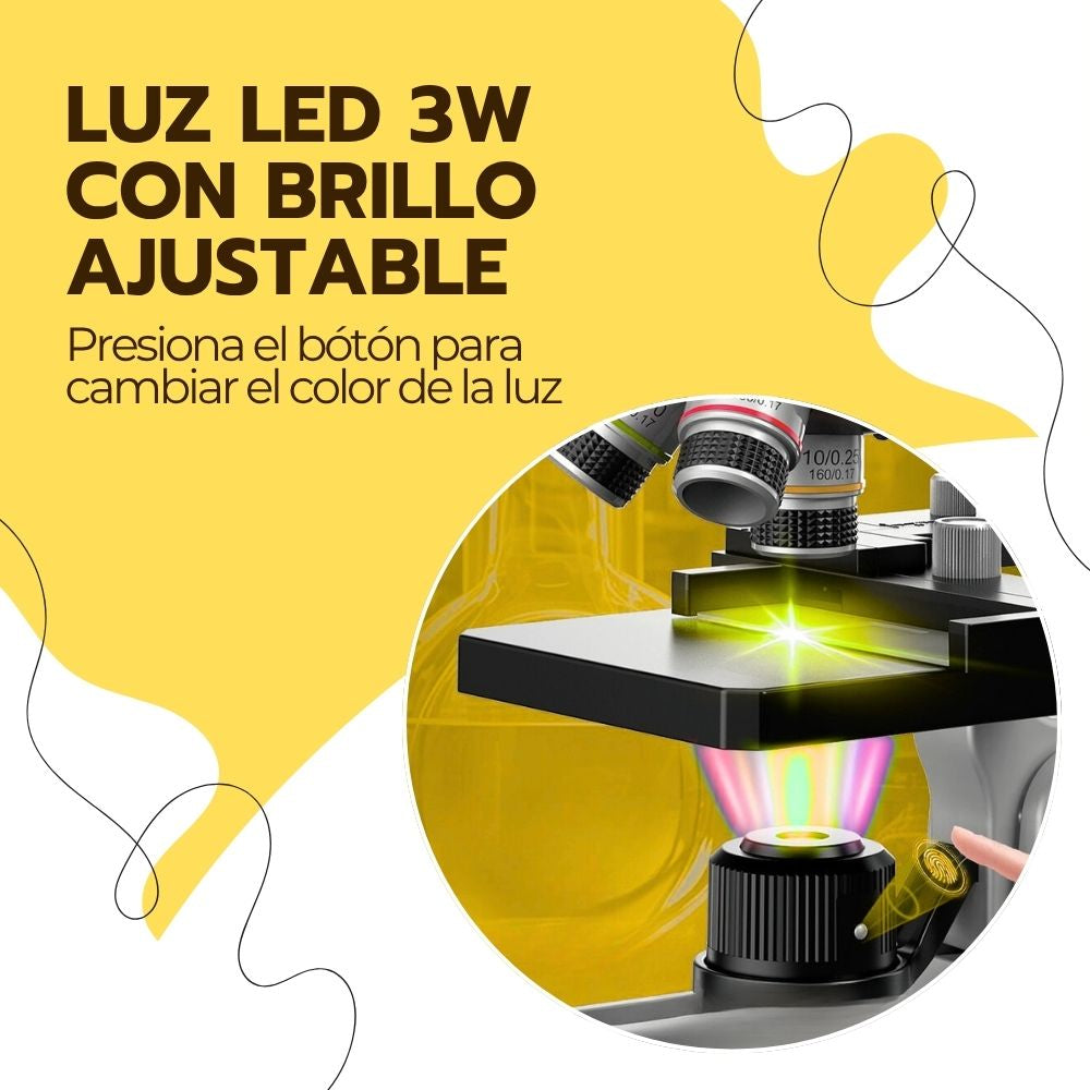 Microscopio Educativo 16000X con Accesorios Amarillo