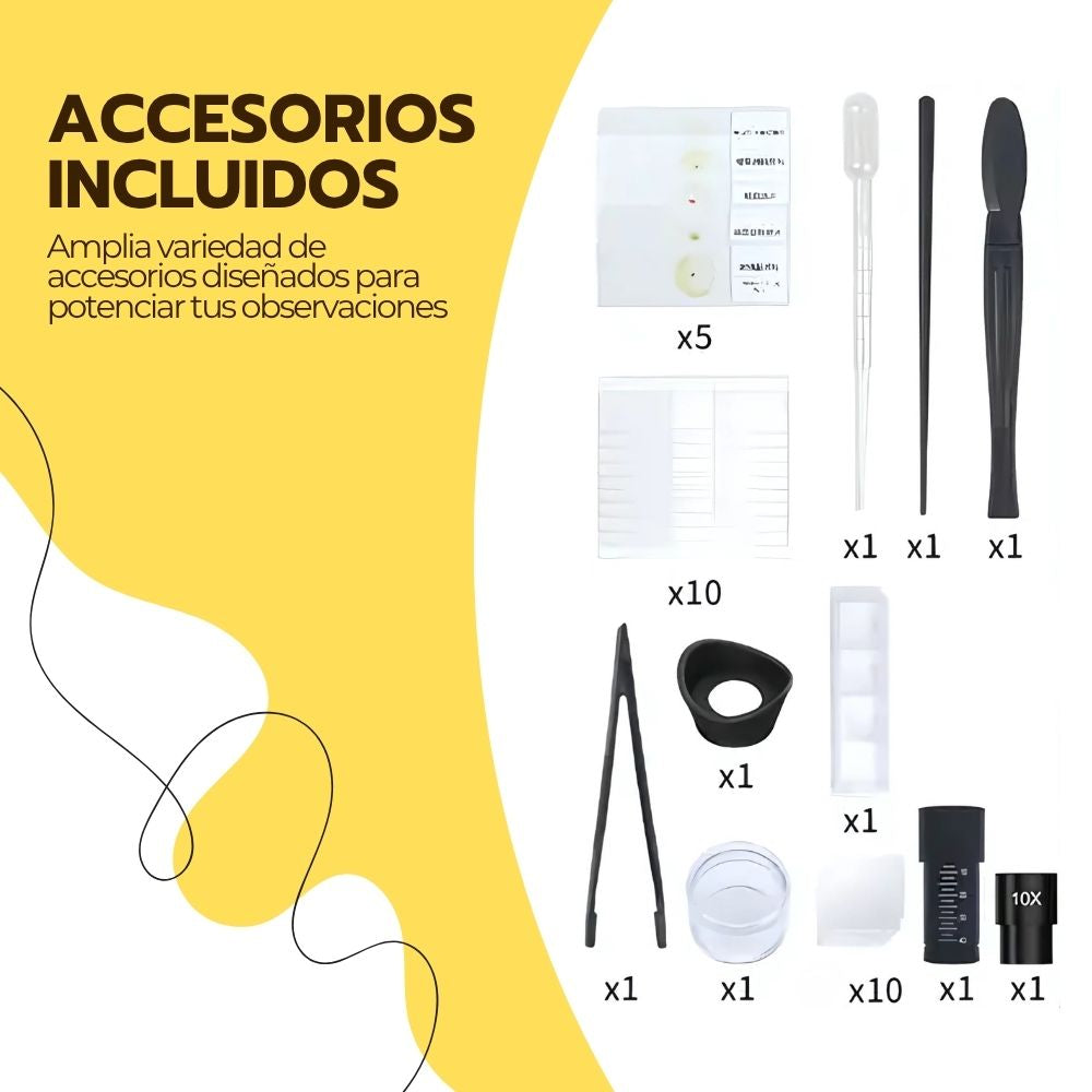 Microscopio Educativo 16000X con Accesorios Amarillo