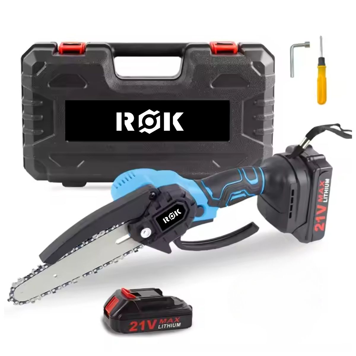 Motosierra de Mano eléctrica Inalámbrica de 6" + 2 Baterías