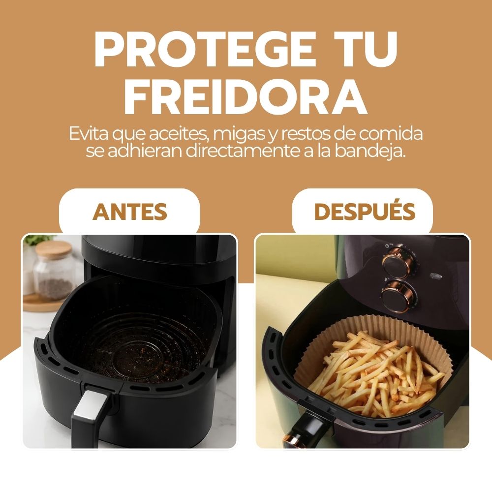 50 Cestas Desechables Antiadherentes para Freidora de Aire