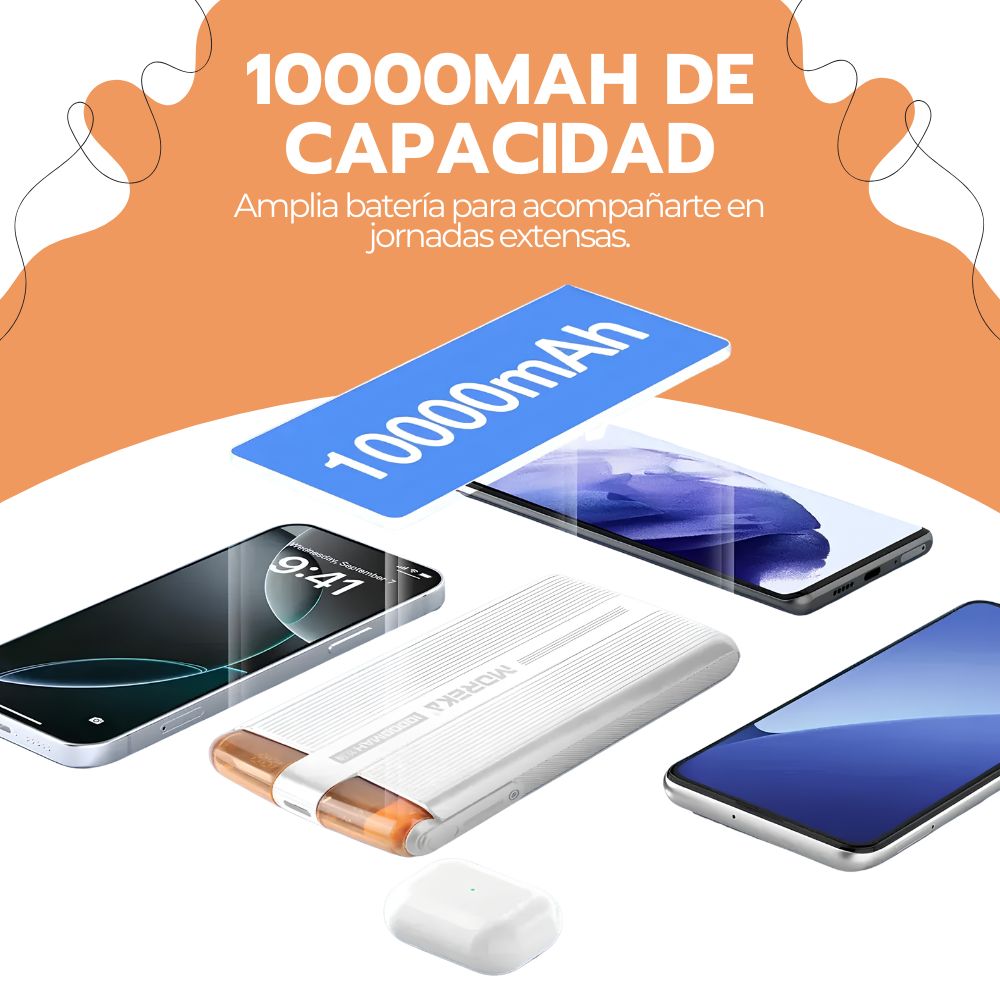 Power Bank 10000mAh Carga Rápida 20W USB-C y IPhone