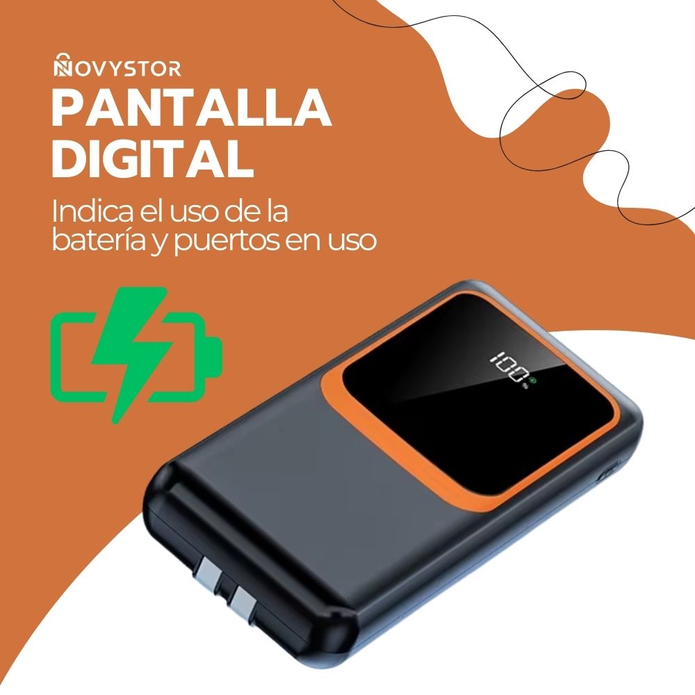 Power Bank 20000 mAh Carga Rápida USB-C con Pantalla LED