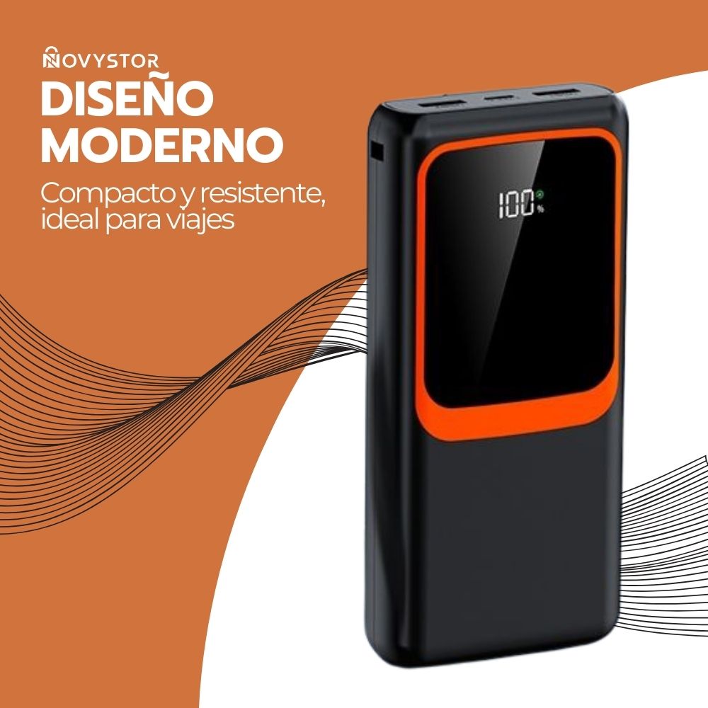 Power Bank 20000 mAh Carga Rápida USB-C con Pantalla LED