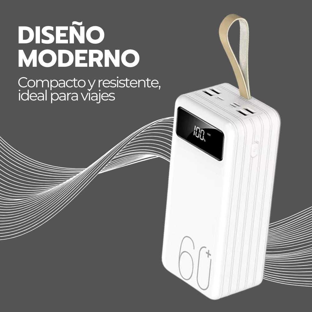 Power Bank 30000mAh Carga Rápida 66W PD Portátil USB-C