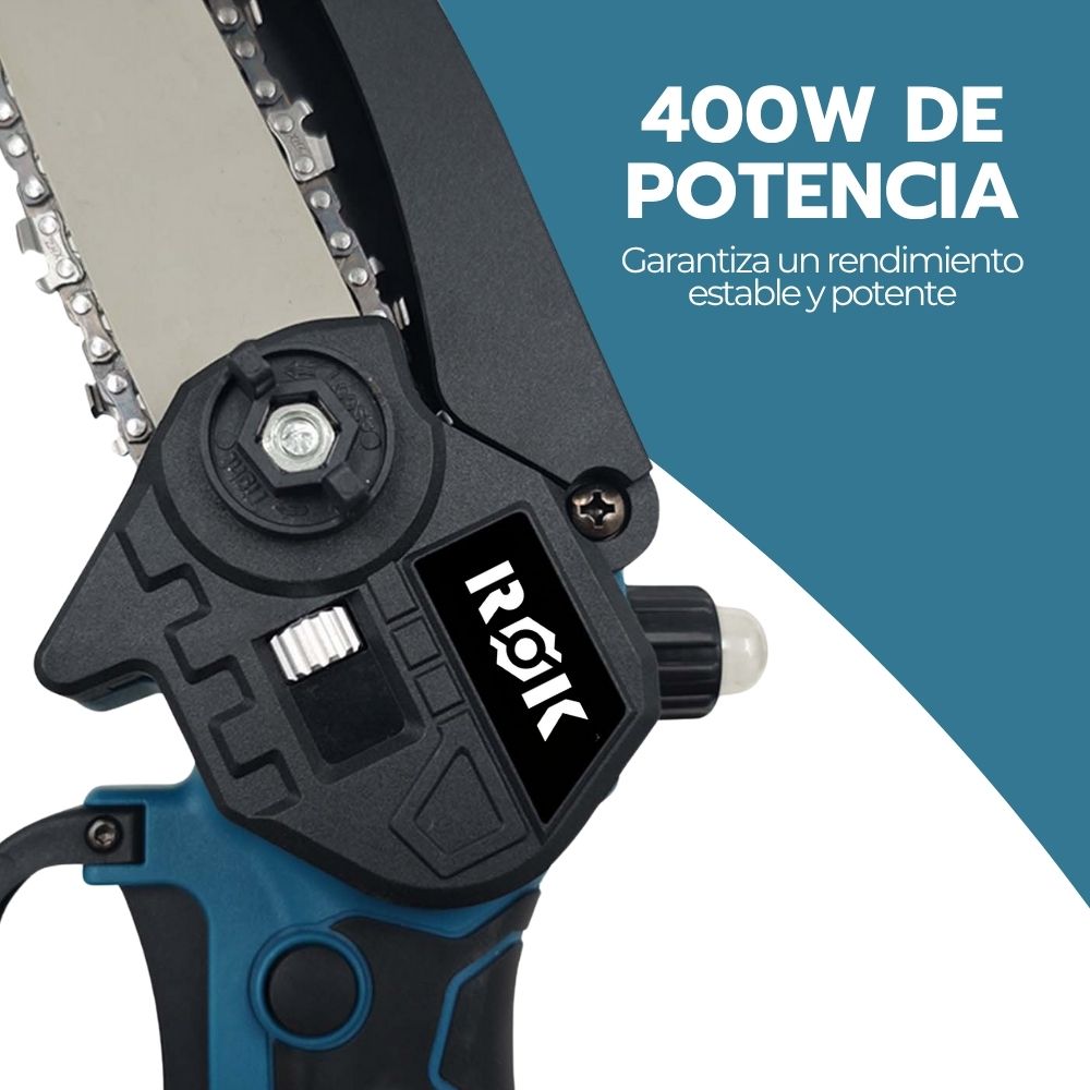 Motosierra ROK Inalámbrica 6″ 48V Portátil con Baterías