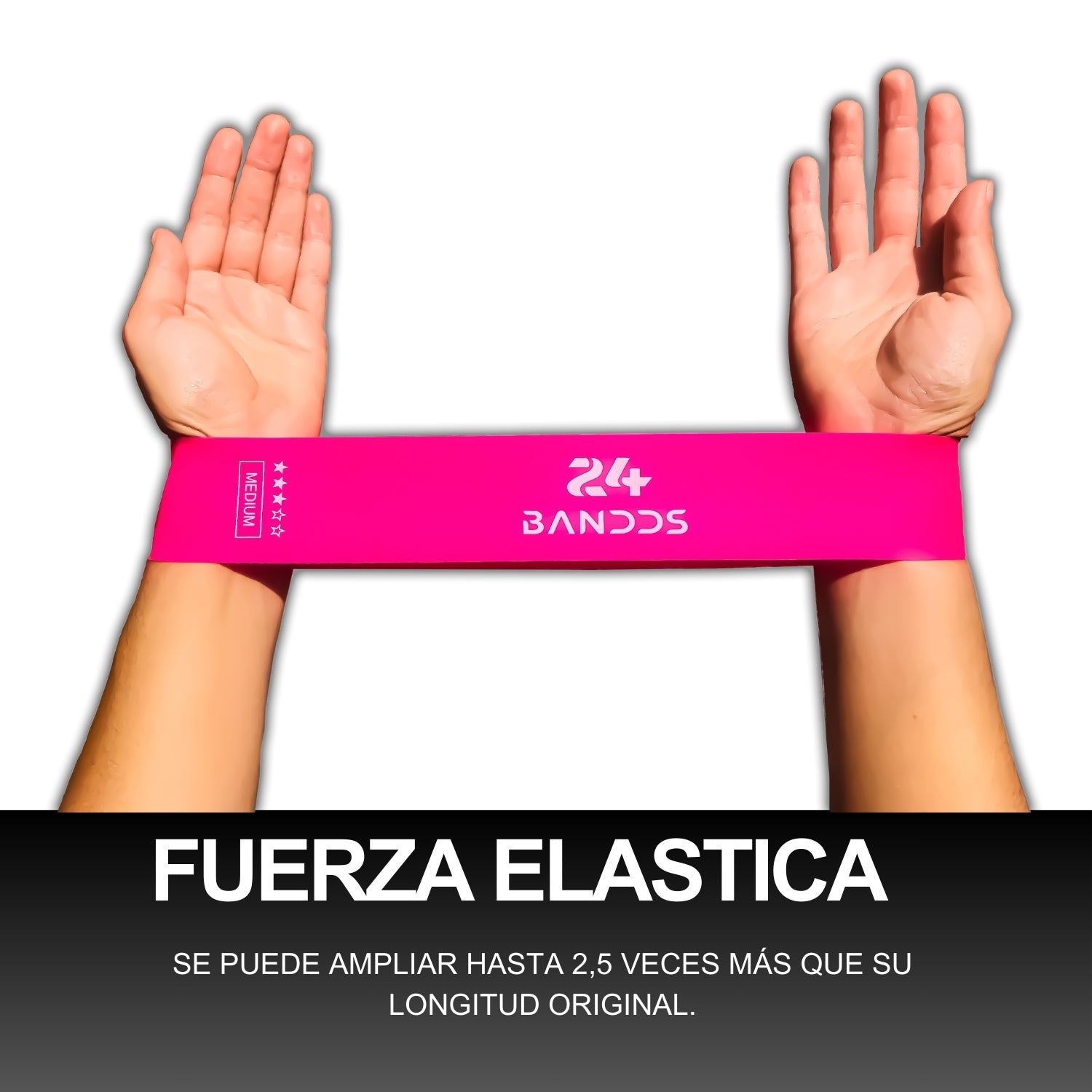 Kit 5 Bandas elasticas de resistencia rosa fitness + Bolso