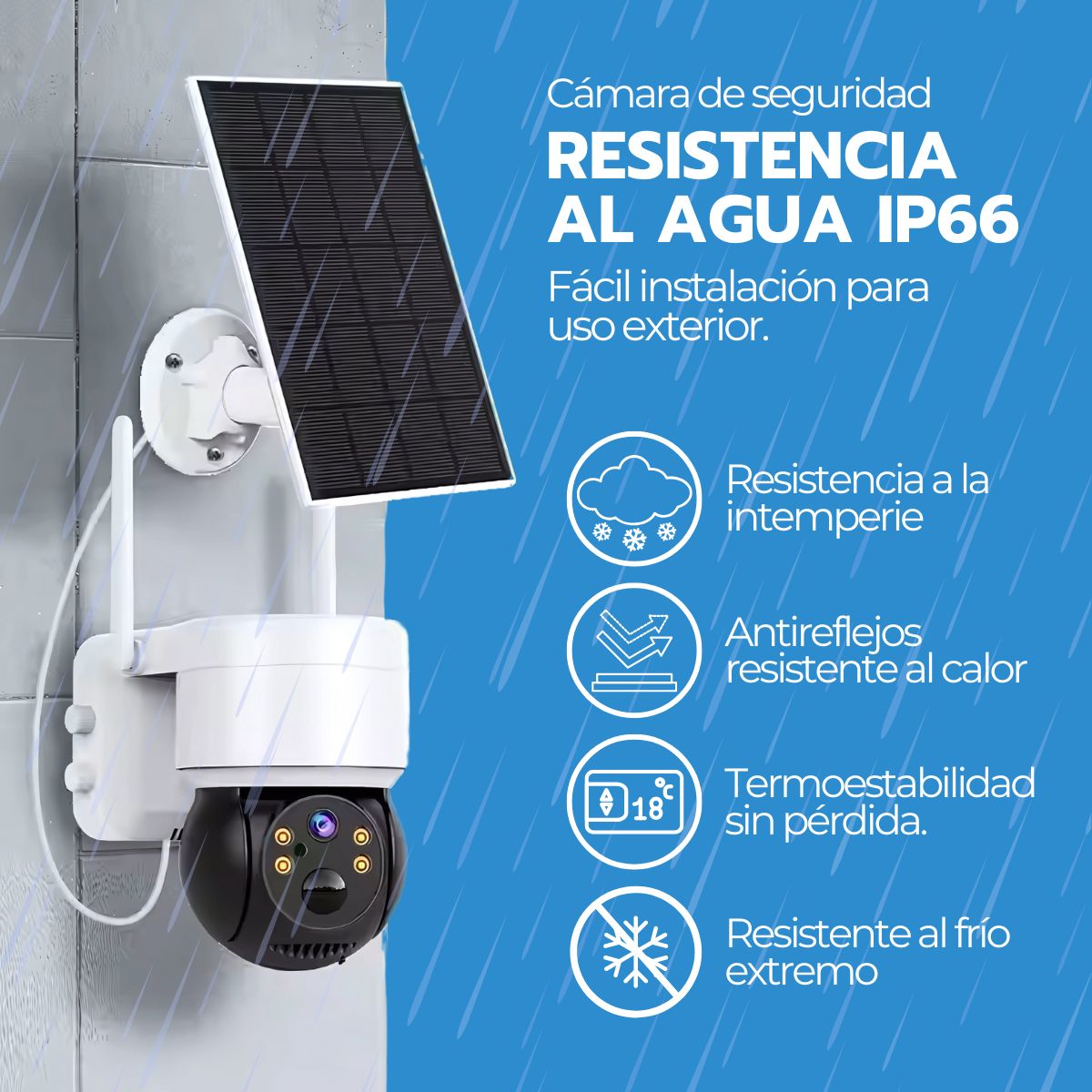 Cámara Seguridad Solar Gun Ball 1080P IP66 Wifi