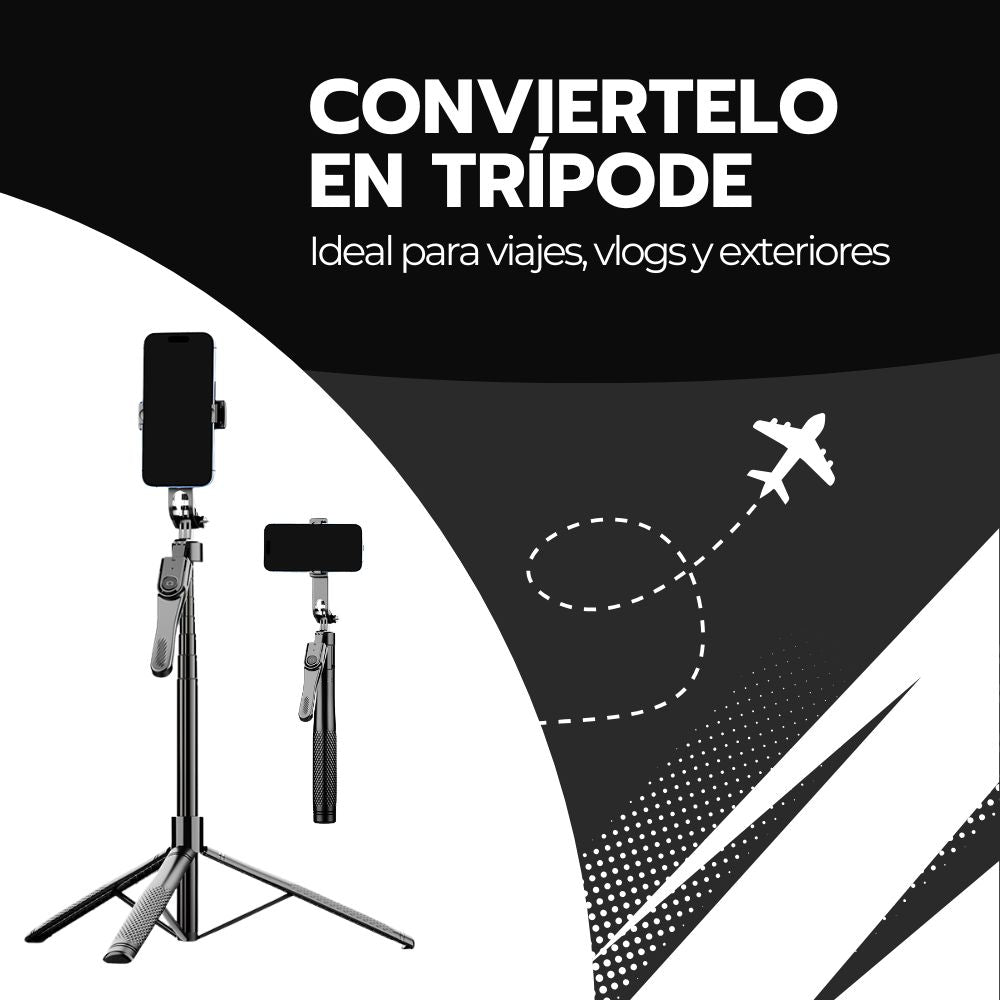 Trípode Palo Selfie Extensible 1.7m y Control Bluetooth