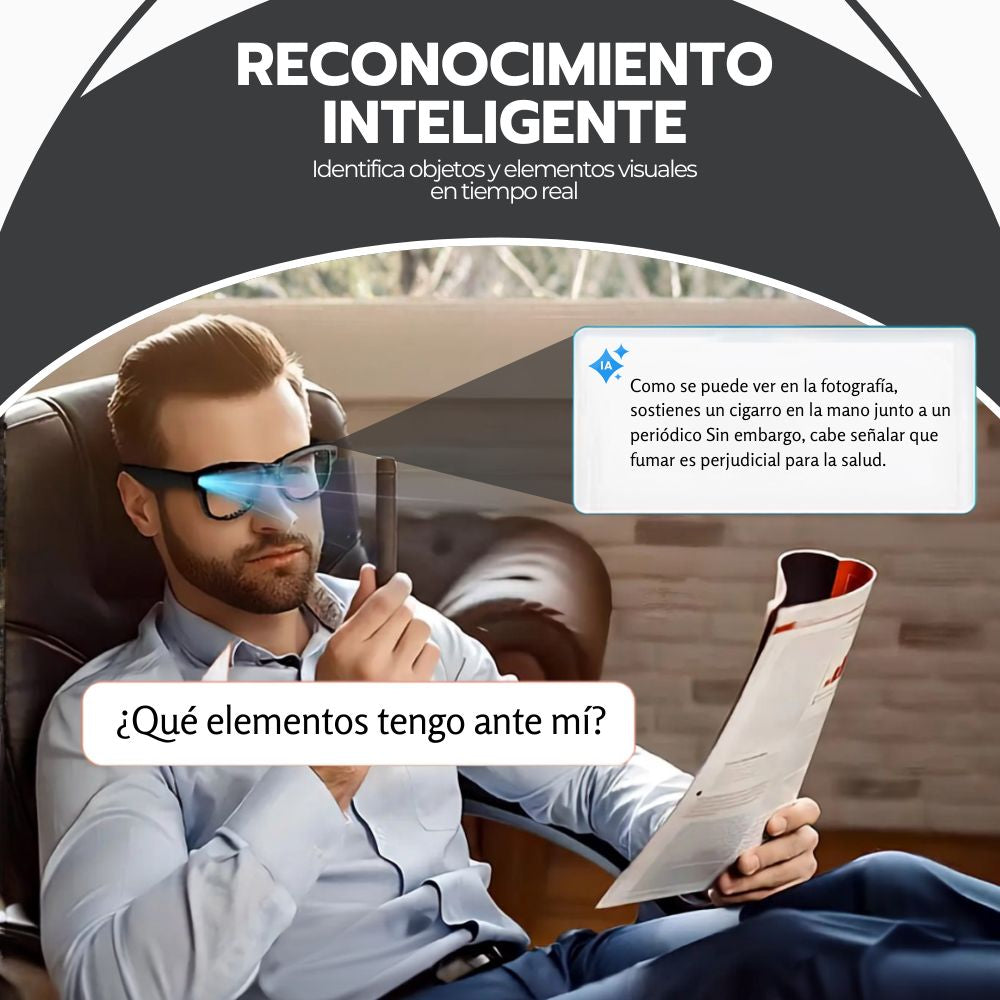 Gafas Lentes Inteligentes IA Foto Video Llamadas WiFi 6