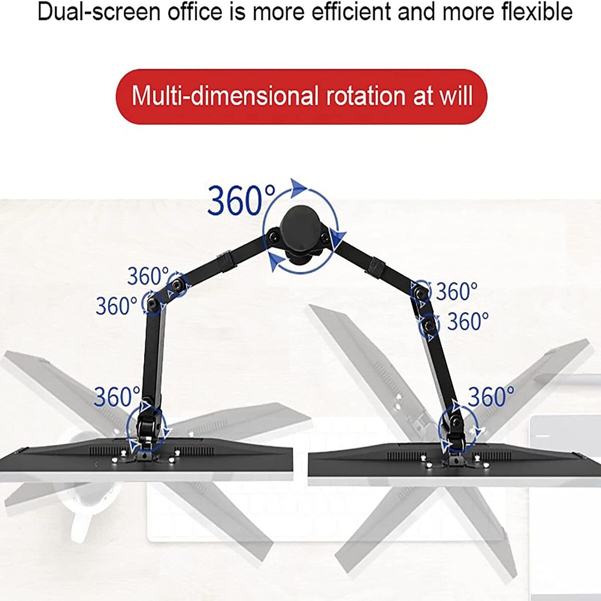 Soporte Base Para Monitor Doble 13 - 27 Soporte Doble 2 Brazos Escritorio Monitor