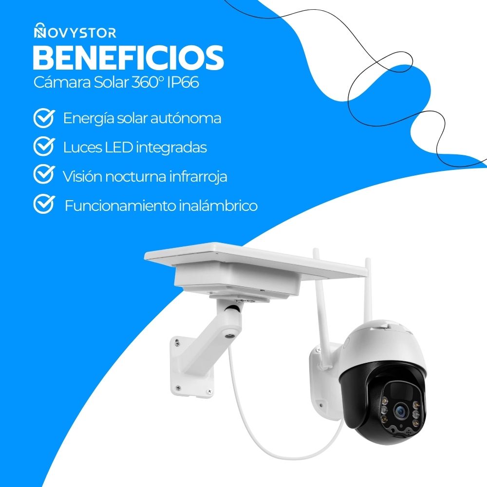 Cámara de Seguridad Solar IP66 5MP con Visión Nocturna